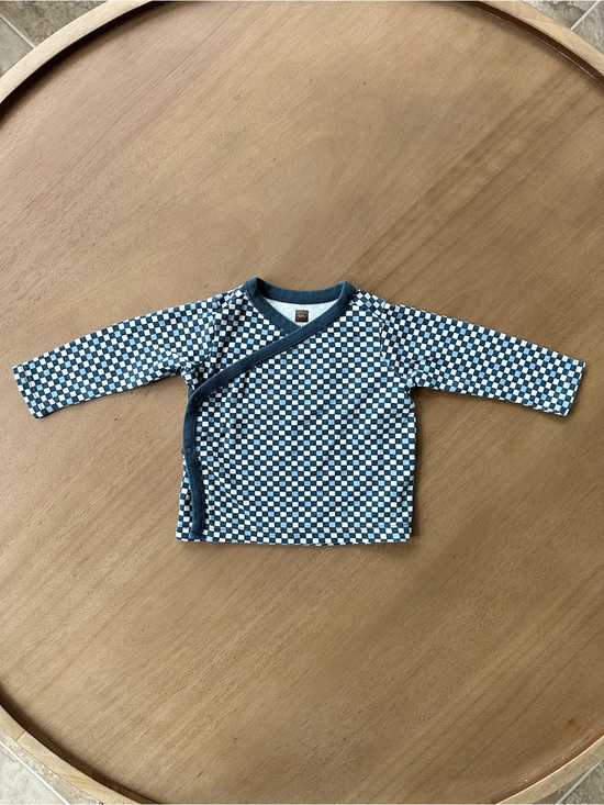 Other - Tea Collection Baby Checkerboard Wrap Top, Size 3-6M, Navy/White